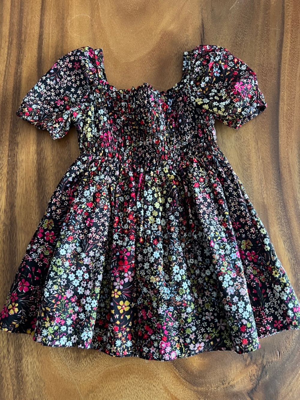 BabyGAP Floral Smocked Puff-Sleeve Dress with bloomers